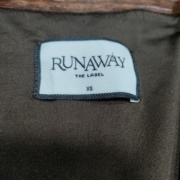 Runaway The Label Chocolate Brown Cowl Neck Mini Dress XS - Picture 4 of 6